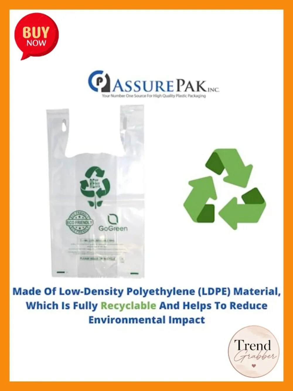 Eco Friendly Thick Reusable T-Shirt Bags - 150 Count - 3.0 Mil - 11.5x6.5x21